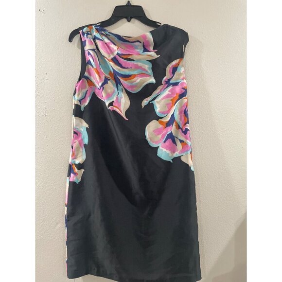 Ann Taylor LOFT Womens Size 8p Gray multi Colored Floral Shift dress Career - Picture 1 of 8